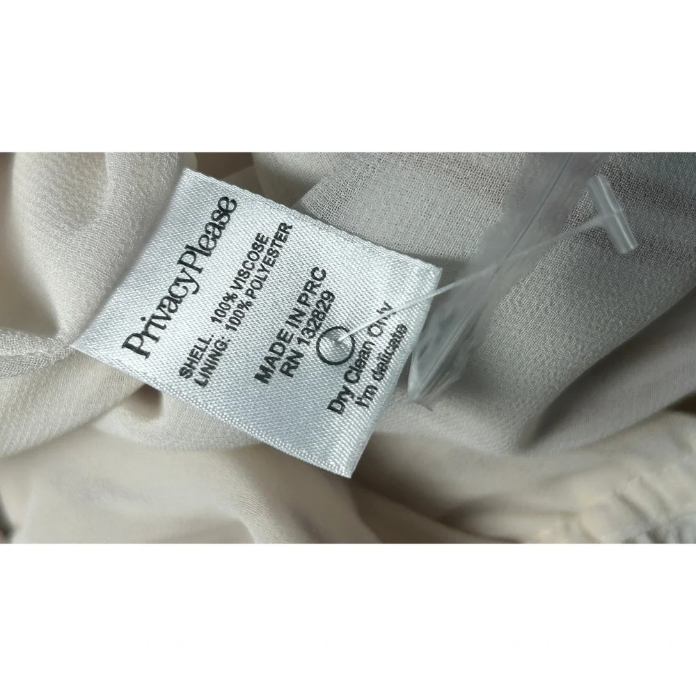 Privacy Please Revolve Norval Dress Off Shoulder Ruffle M Cream Tan Striped Mini